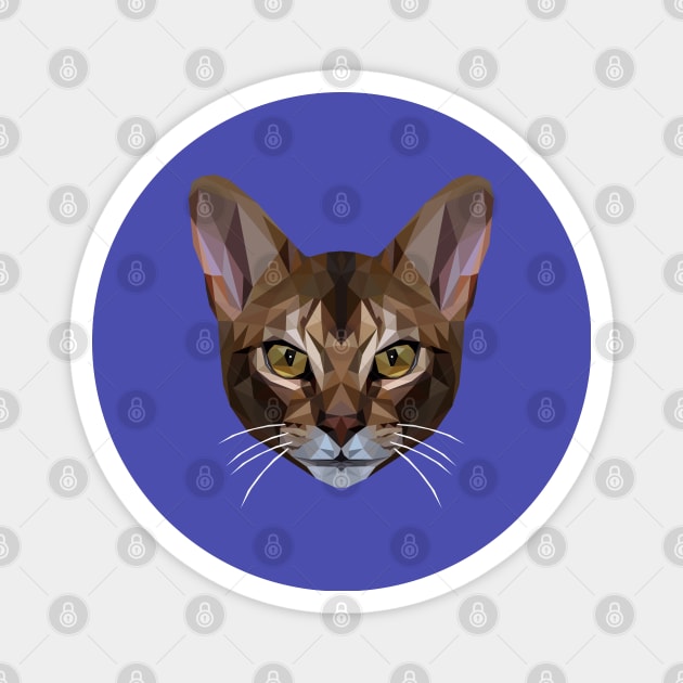 Abyssinian Cat Low Poly Art Magnet by TheLowPolyArtist